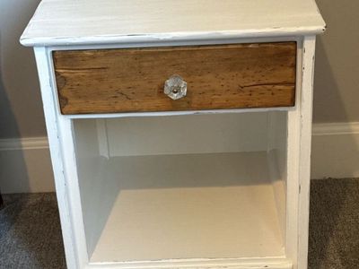 White painted bedside table