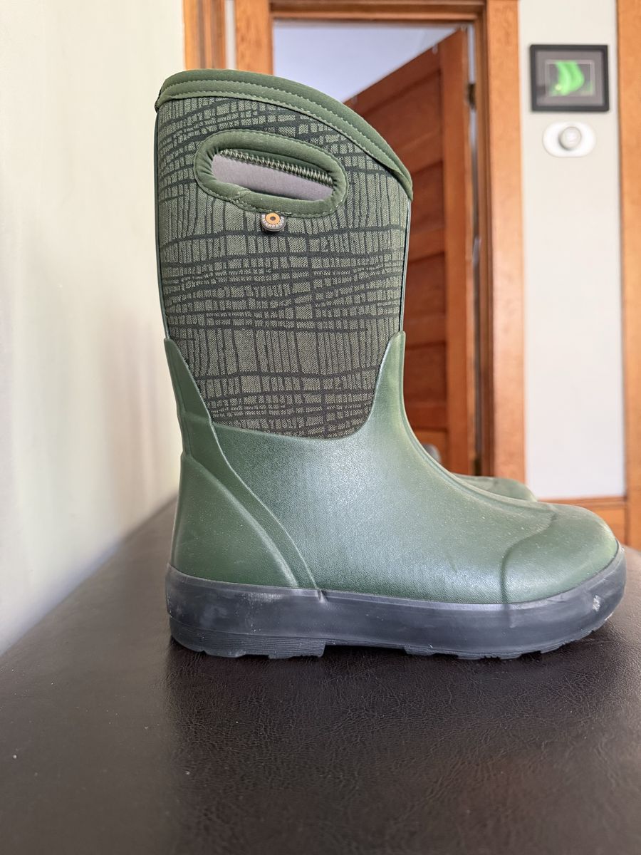 Bogs Youth Classic II Green Waterproof Rubber Rain Boots Size 3