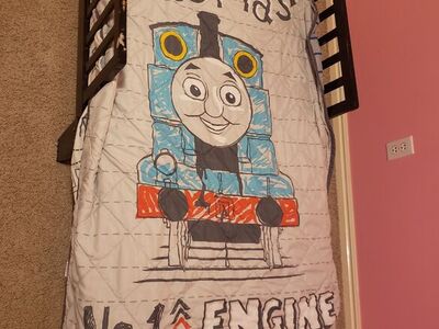 Toddler bed with sheets