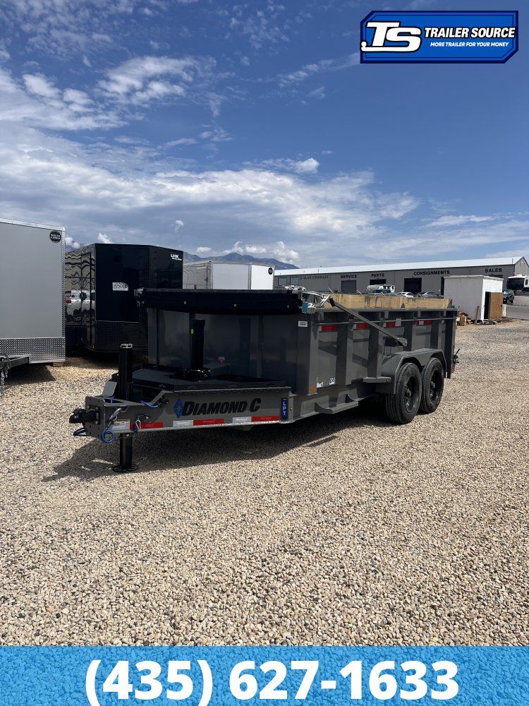 7x14 Diamond C LPT 208 Dump Trailer - 32" Sides - 18K GVWR - 18 Ply Tires, ABS Brakes, Board Brackets, Hydraulic Jack(s)