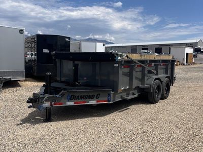 7x14 Diamond C LPT 208 Dump Trailer - 32" Sides - 18K GVWR - 18 Ply Tires, ABS Brakes, Board Brackets, Hydraulic Jack(s)