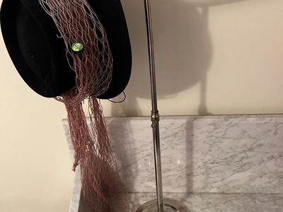 Antique Two Hat Display Stand / Holder - Adjustable