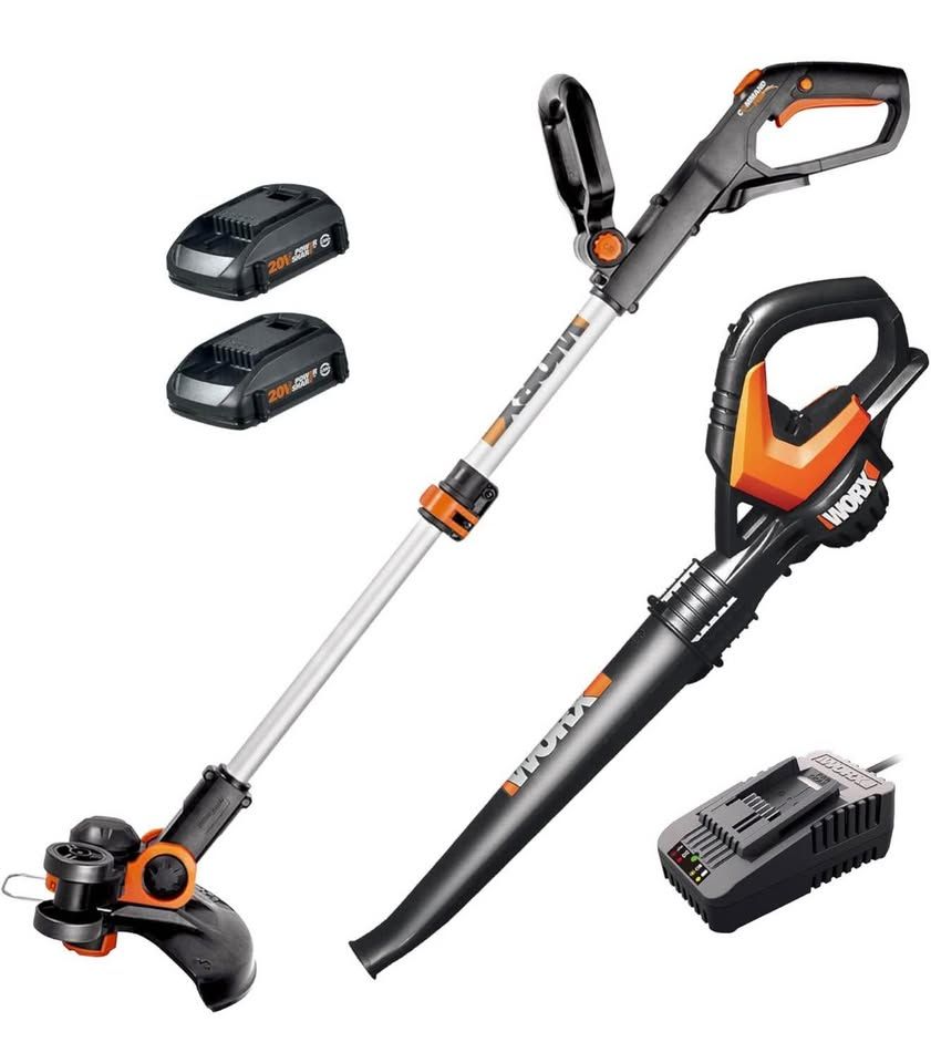 Worx WG916 Weed Eater and Blower Combo (2 batteries included) - New