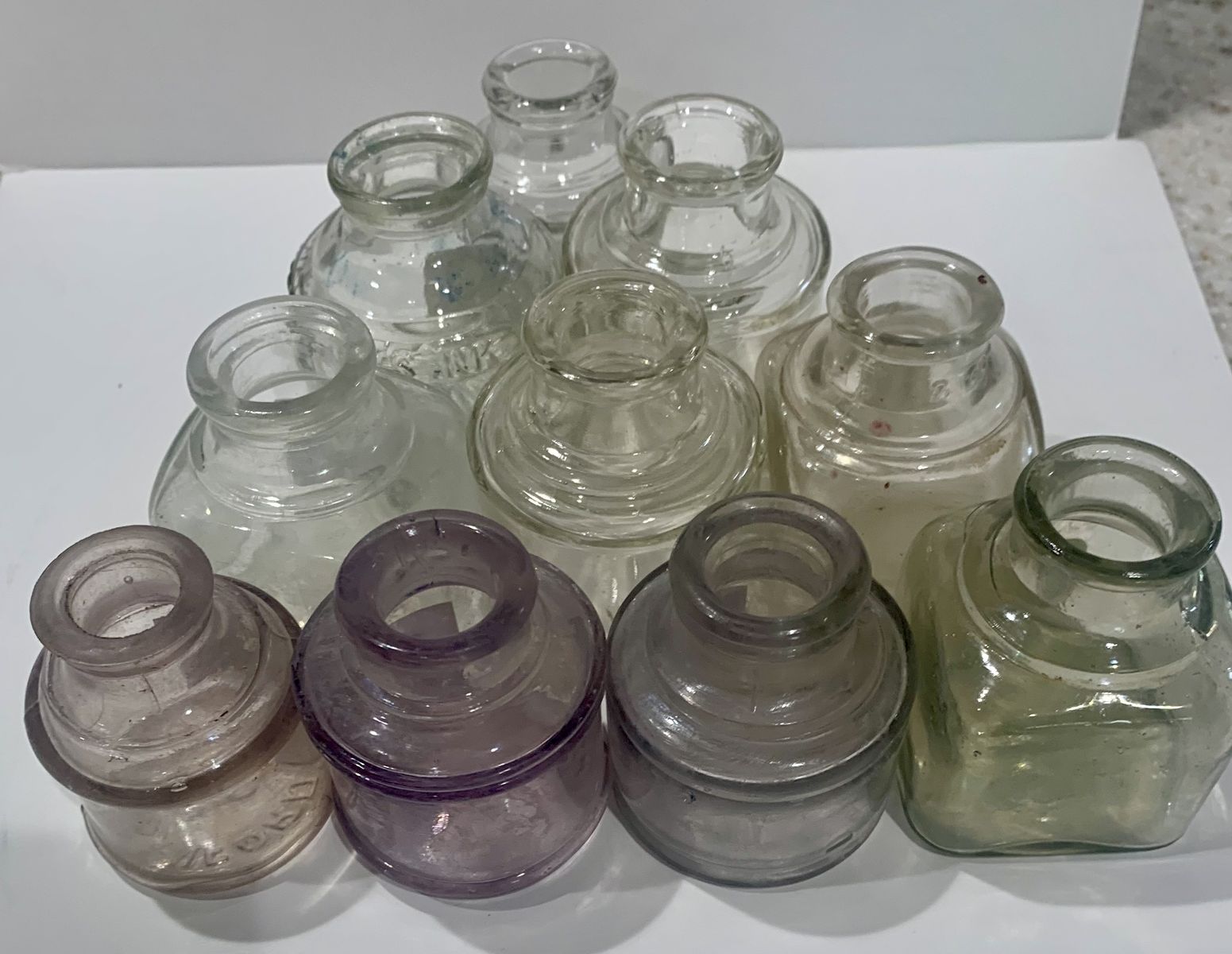 10 Antique ink bottles