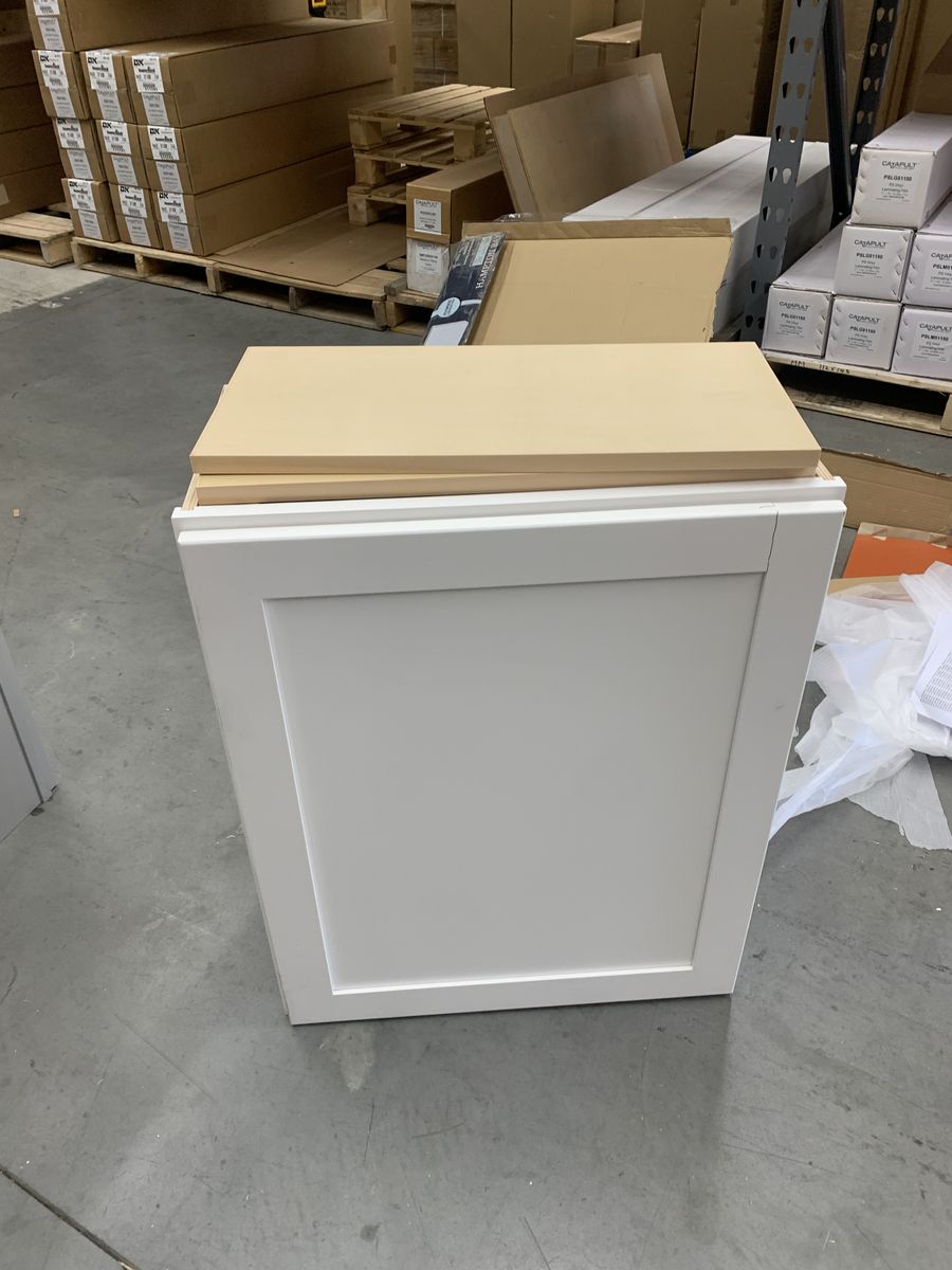 Hampton Bay Courtland 24 in. W x 12 in. D x 30 in. H Assembled Shaker Wall Kitchen Cabinet in Polar White