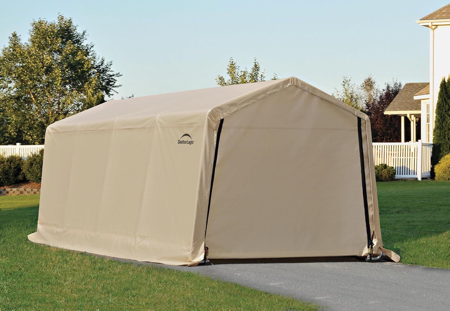 ShelterLogic Peak Style Roof Instant Garage Carport Car Canopy 10x20x8 (Autoshelter)