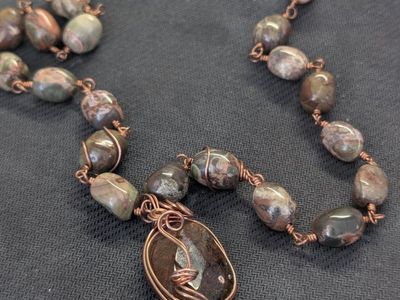 Beautifully Unique Artisan Women's Copper Wire Wrapped Pendent Necklace