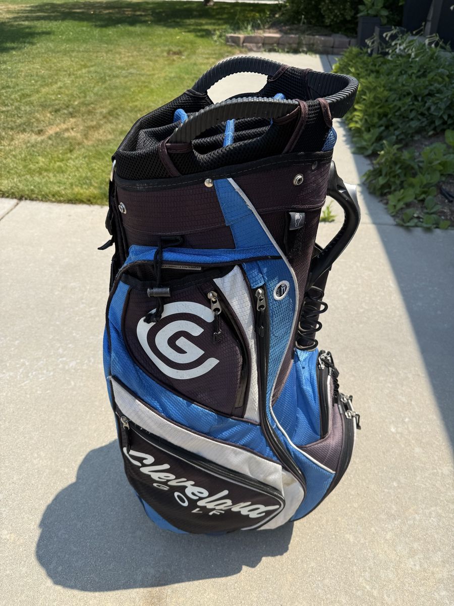 Cleveland Golf Cart Bag - Blue/Black/White, 14-Way Divider, Excellent Condition