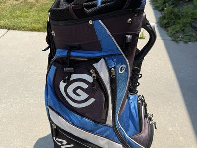Cleveland Golf Cart Bag - Blue/Black/White, 14-Way Divider, Excellent Condition