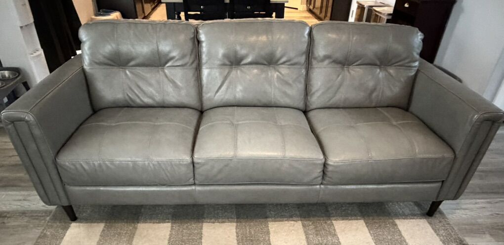 Grey Leather Couch