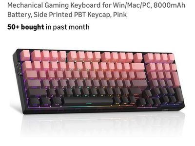 MageGee LIGHT100 Wireless Creamy Keyboard, Gasket Structure Hot Swappable, 2.4G/USB-C/BT5.0 RGB Backlit Mechanical Gaming Keyboa