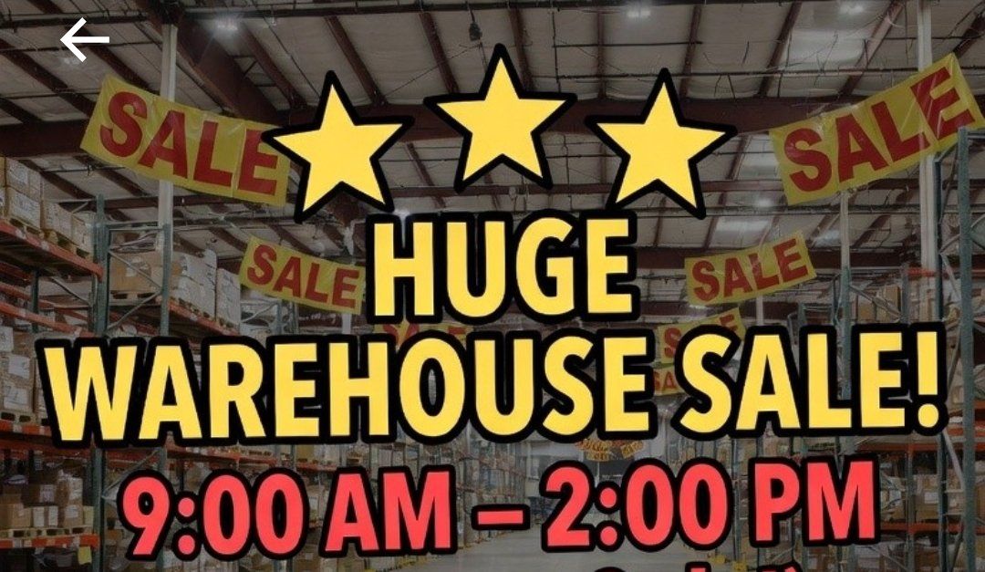 Warehouse Sale – This Friday the 15th and Saturday the 16th!
 9:00 AM – 2:00 PM (Two Days Only!)
Join us for a huge warehouse
