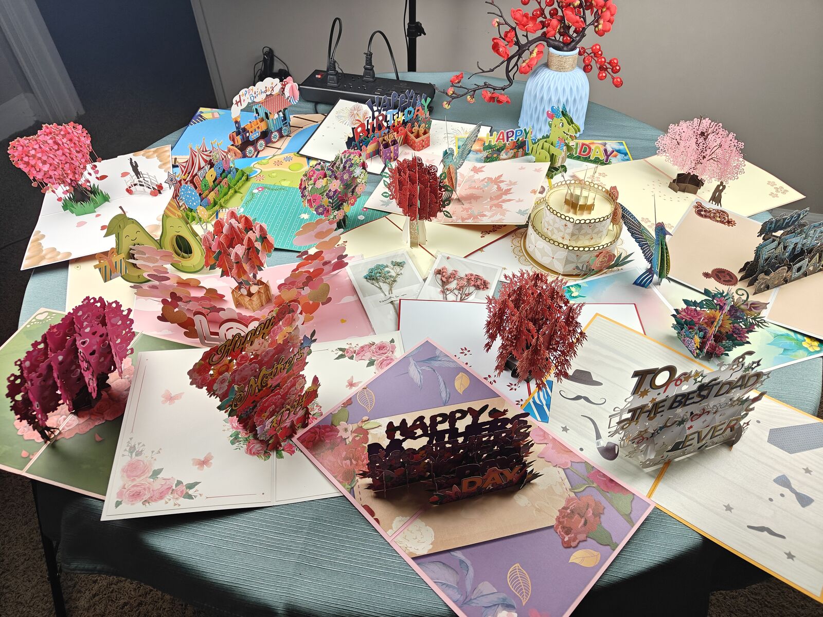 Lots of 3D Greeting Cards for Birthday, Anniversary, Valentine's Day, etc.