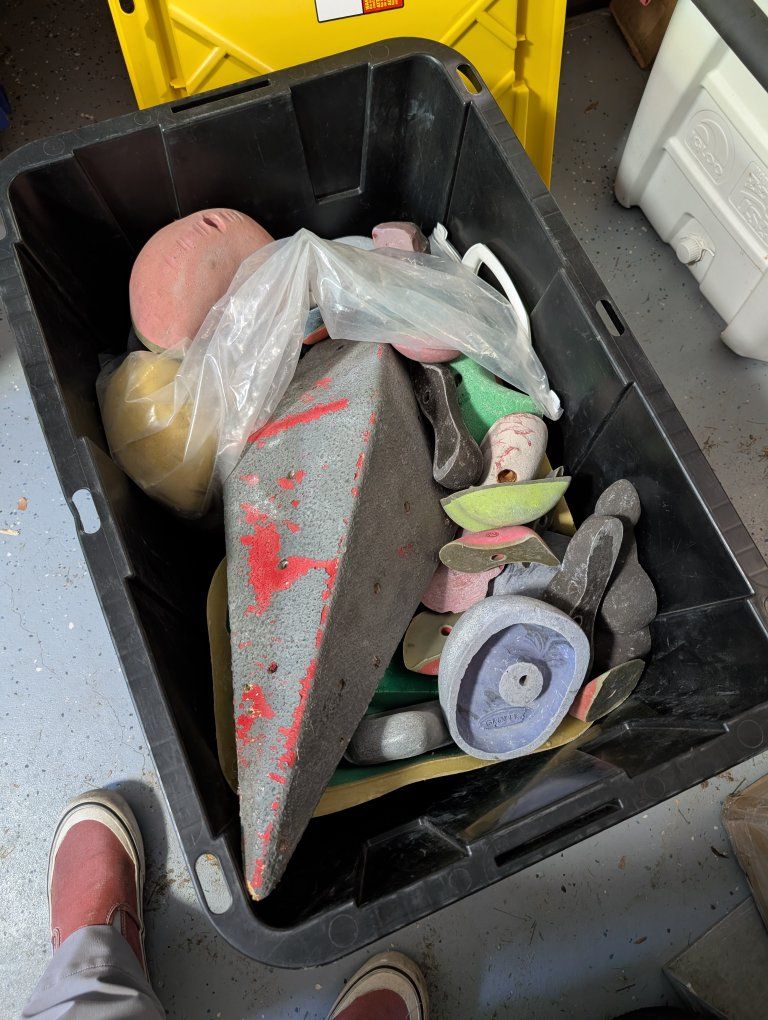 Assorted climbing holds