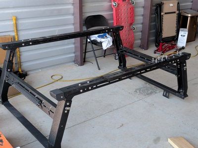 Universal Truck Bed Rack with Integrated LED Light Bar - Adjustable Cargo Carrier
