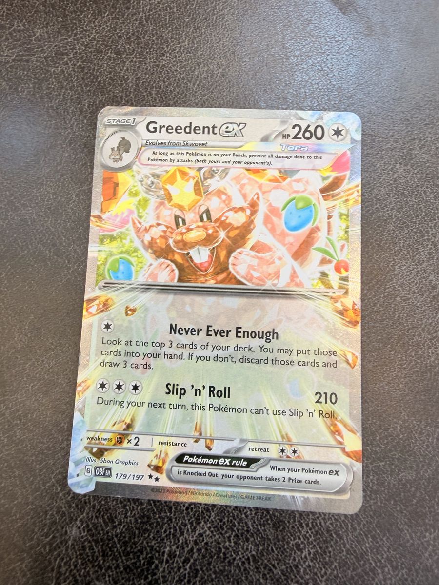 Greedent ex 179/197 Tera Ultra Rare Pokemon Card