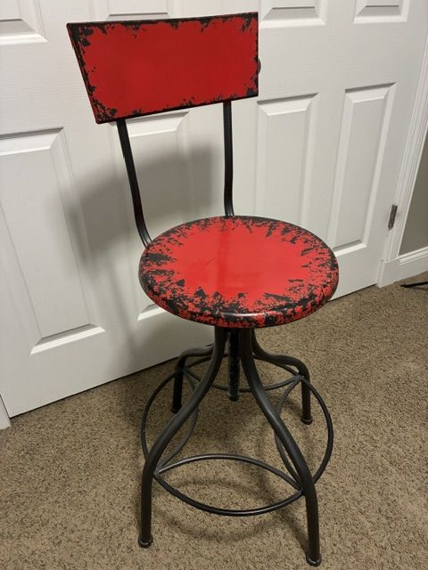 3 Barstools - Durable Metal - Adjustable Height