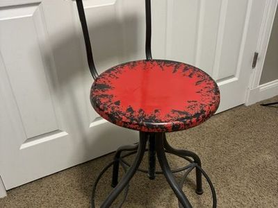 3 Barstools - Durable Metal - Adjustable Height