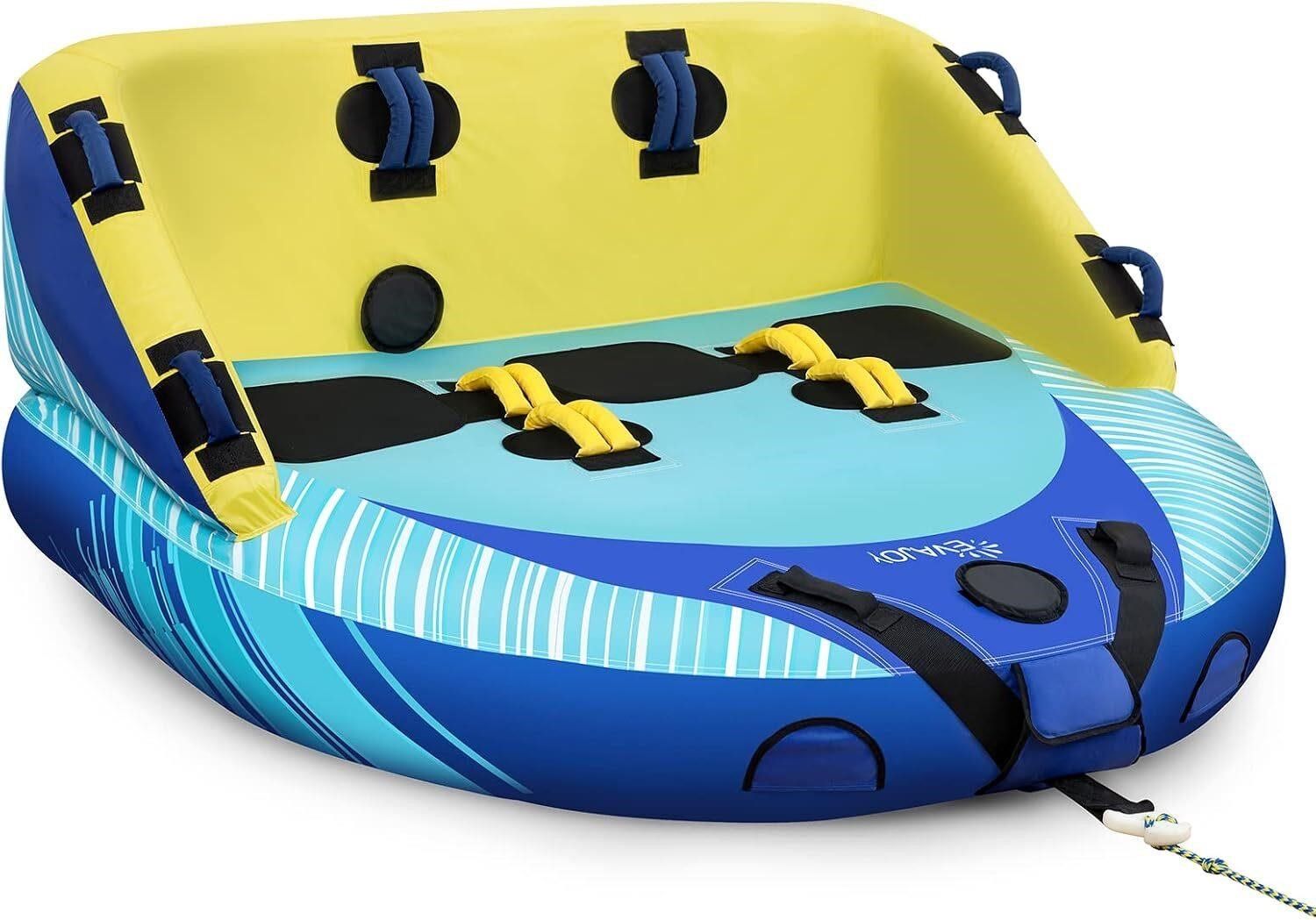 EVAJOY 3-Person Towable Tube for Boating