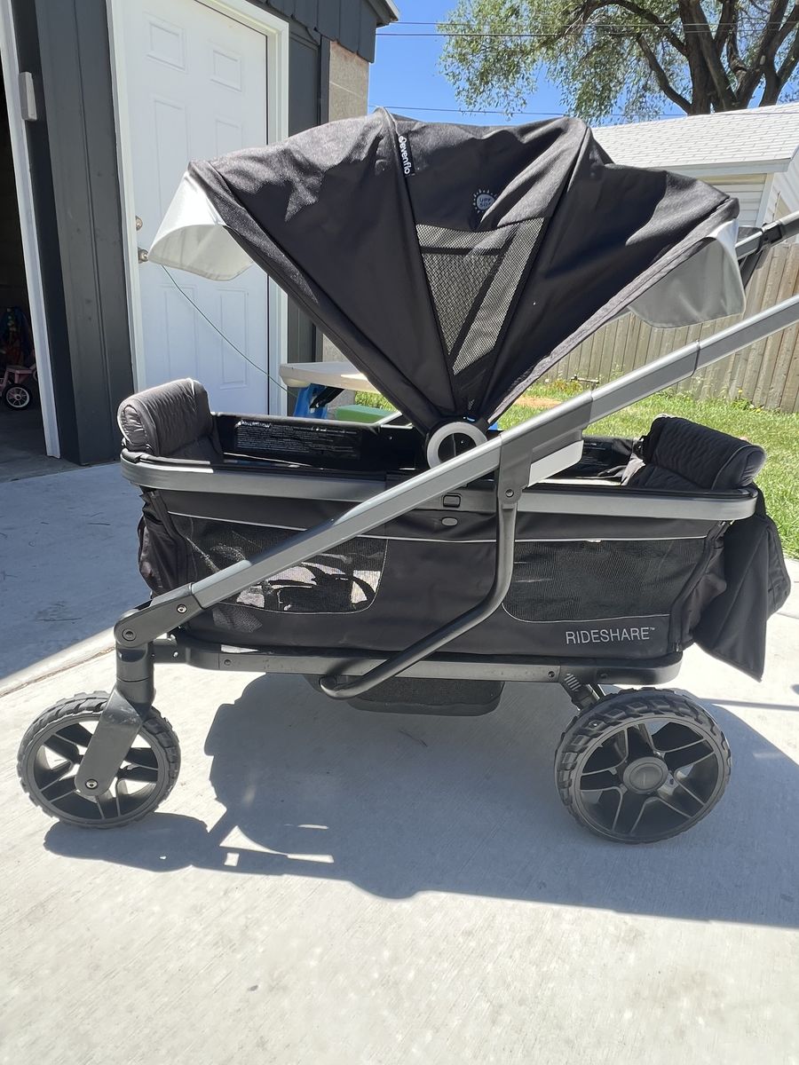 Evenflo Shyft Rideshare All-Terrain Performance Stroller Wagon (Sterling Black)