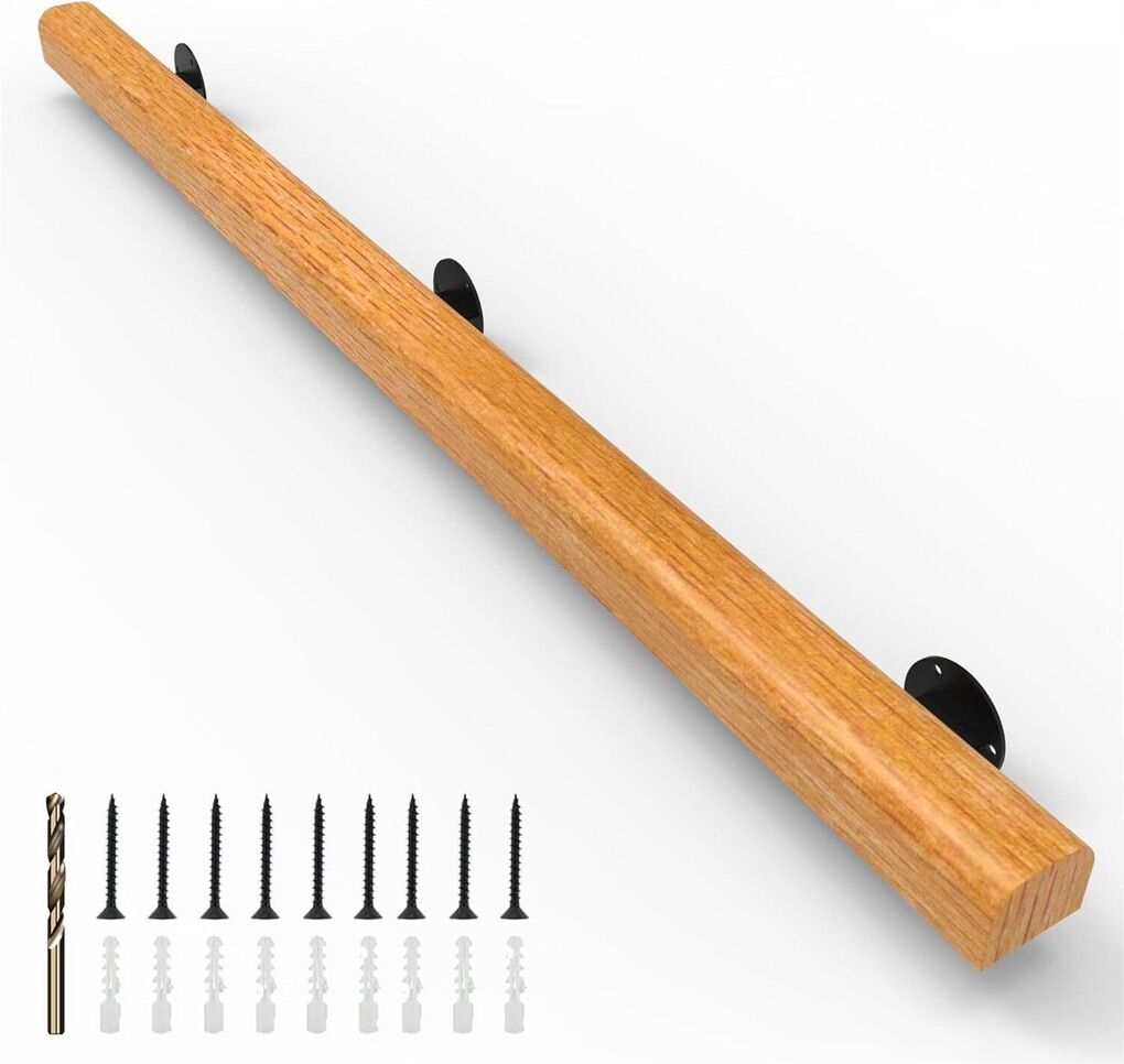 YEOOE 6FT Wood Stair Handrails Wall Mount