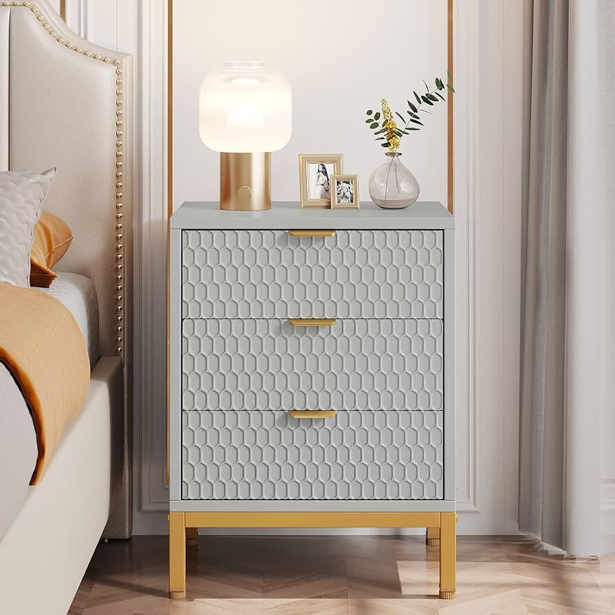 LITTLE TREE 3 Drawers Nightstand Modern