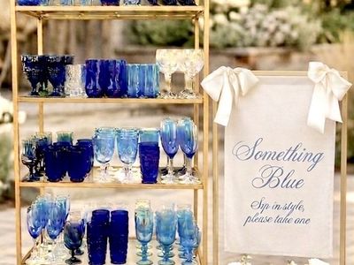 Something Blue Wedding Glassware Rental | Vintage Blue Goblets