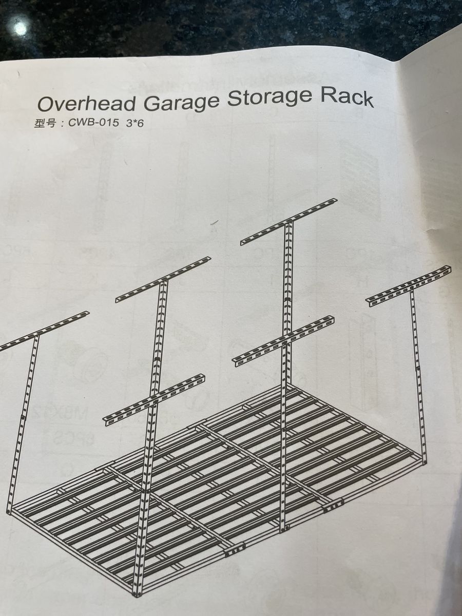 New 3x6 Overhead Garage Storage Rack Organization, Adjustable Ceiling Mounted Storage Racks,