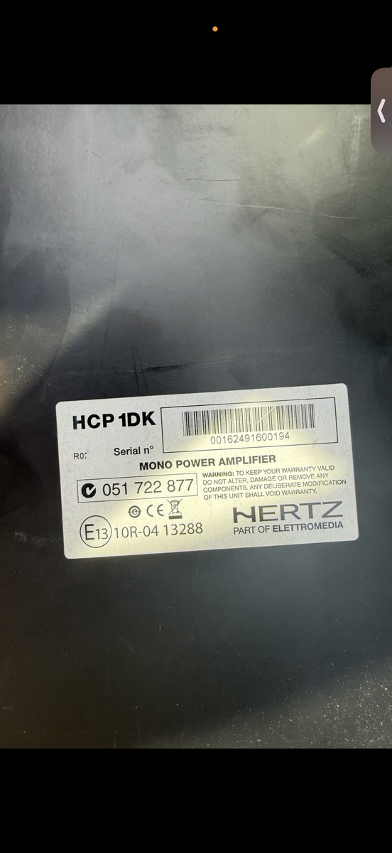 Two 12 inch subwoofers plus Hertz amp