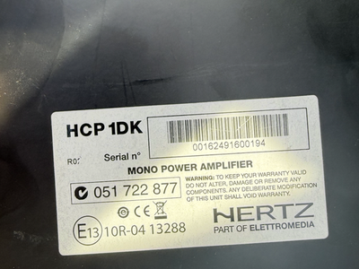 Two 12 inch subwoofers plus Hertz amp