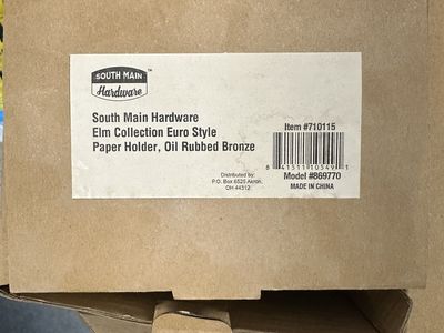 South Main Hardware Elm Collection Toilet Paper Holder & Towel Ring Set - Oil Rubbed Bronze