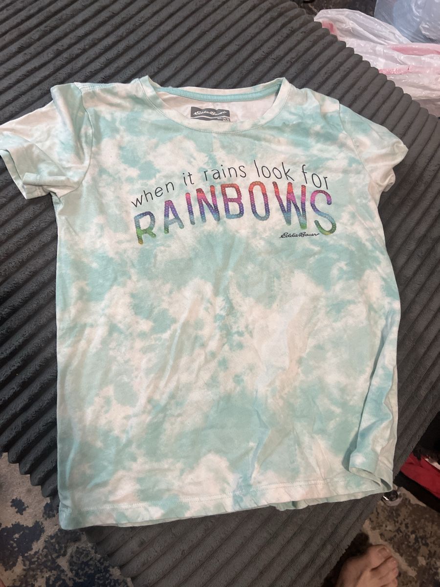Eddie Bauer Kids Tie-Dye Graphic T-Shirt L (14/16) Blue White