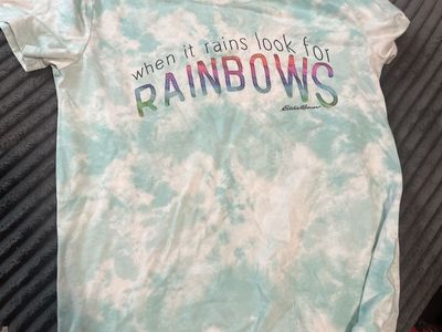 Eddie Bauer Kids Tie-Dye Graphic T-Shirt L (14/16) Blue White