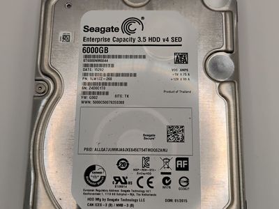 Seagate Enterprise 3.5" HDD v4 SED 6TB SATA III 7200 RPM Hard Drive ST6000NM0044
