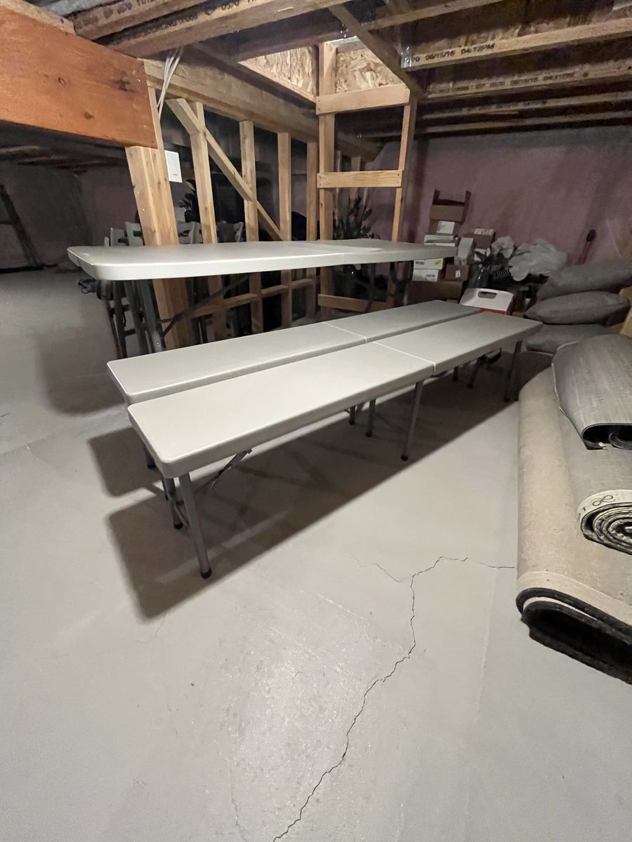 Like New Office Star Folding Table and 2 Benches
