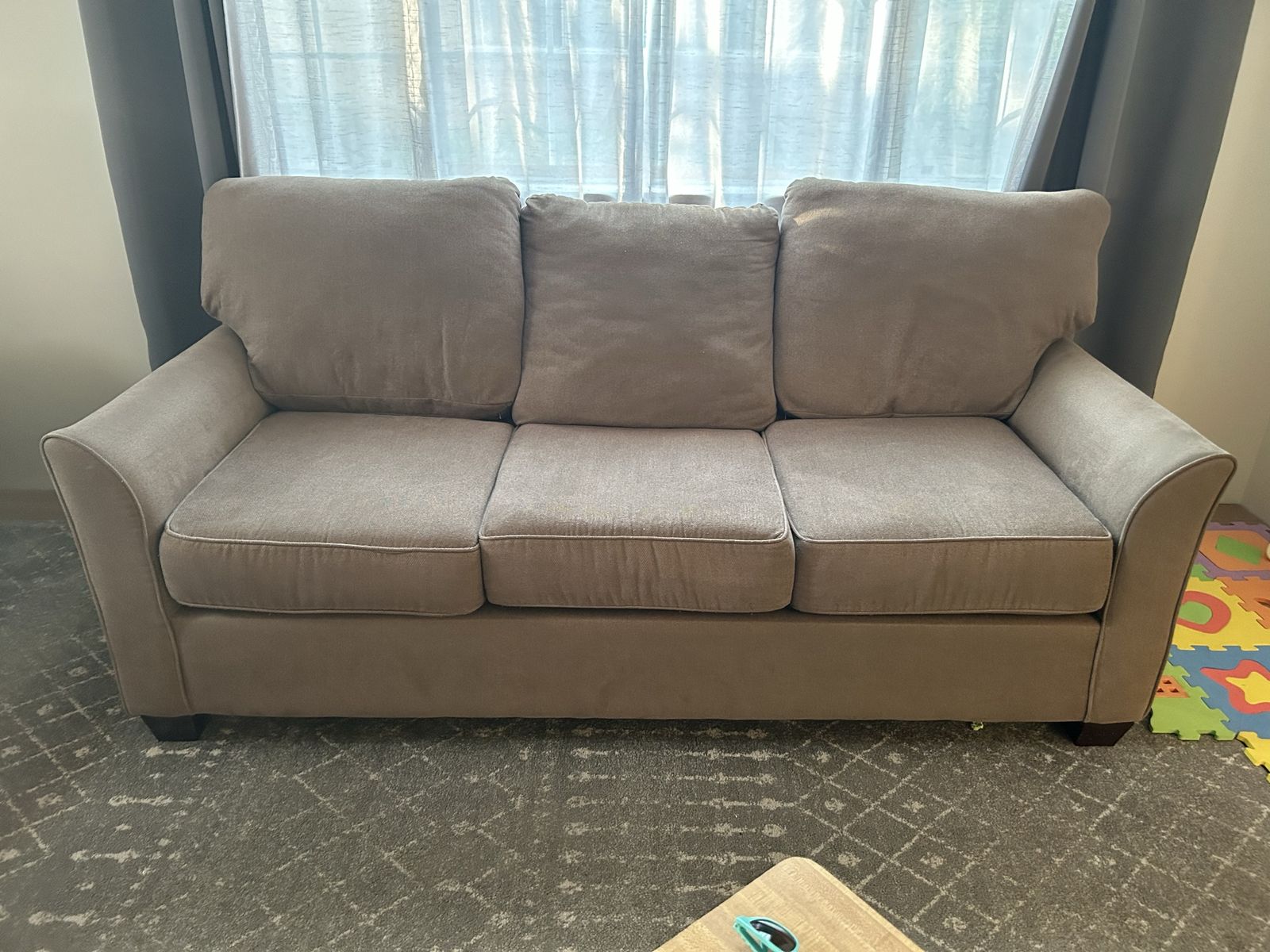 Cozy Gray Fabric Sofa & Loveseat Set - Used, Great Condition