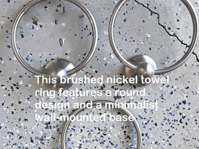 Brushed Nickel Hand Towel Rings - Round Minimalist Wall-Mounted Base (Set of 3)