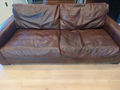 restoration hardware maxwell leather couch