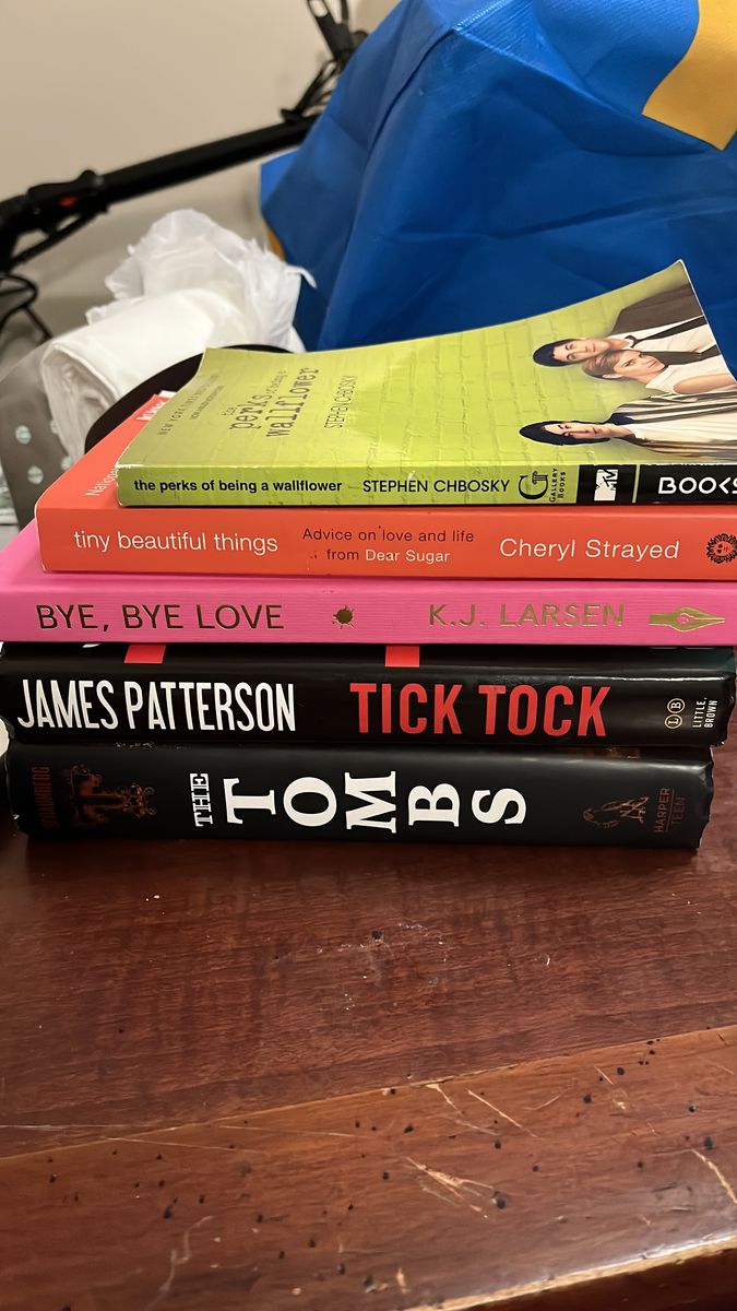 Fiction & Non-Fiction Book Lot: Perks of Being a Wallflower, Tiny Beautiful Things, Tick Tock, The Tombs