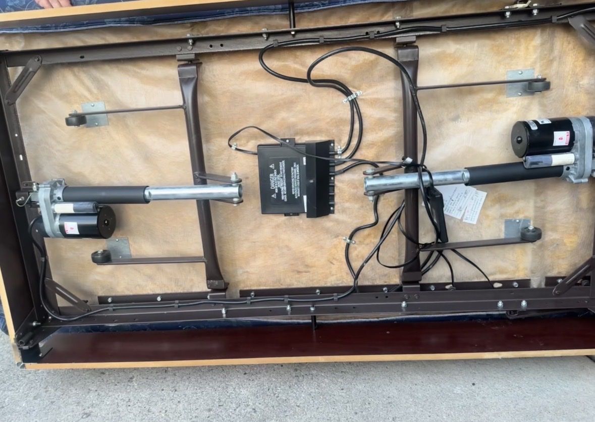 2-Adjustable Electric Bed Frame Base with Motors and mattress looks rough but works amazingly. $200 for both or obo