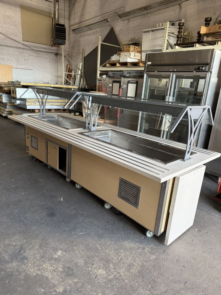 Refrigerated Salad Bar 11' W/sneeze Guards Next To