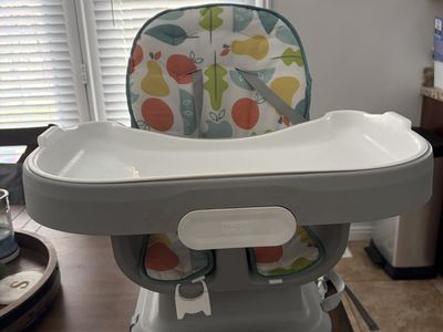 Fisher-Price Healthy Care Booster Seat - Portable Feeding High Chair with Tray & Harness