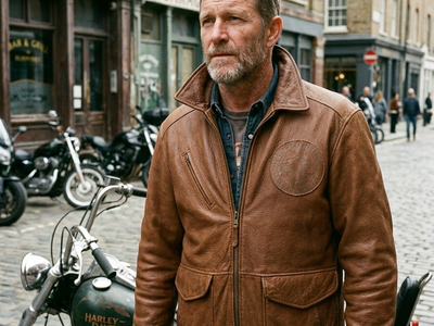 Harley-Davidson Genuine Leather Jacket Brown Large Biker Classic Vintage USA