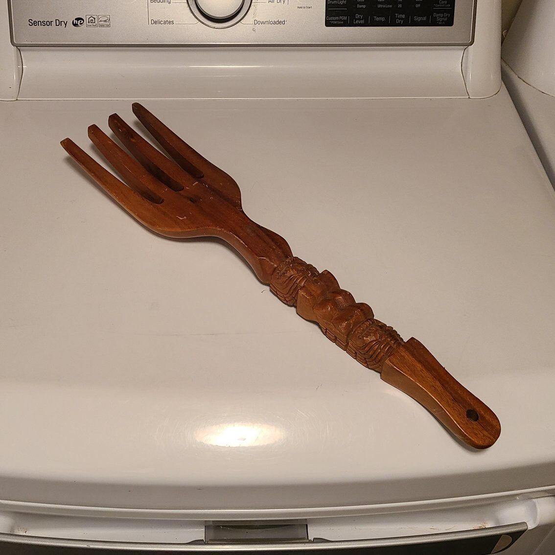 Wood Carved Tiki Fork