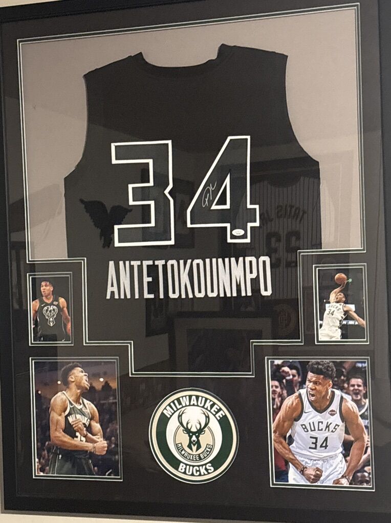 Gainnis Antetokounmpo Framed Jersey