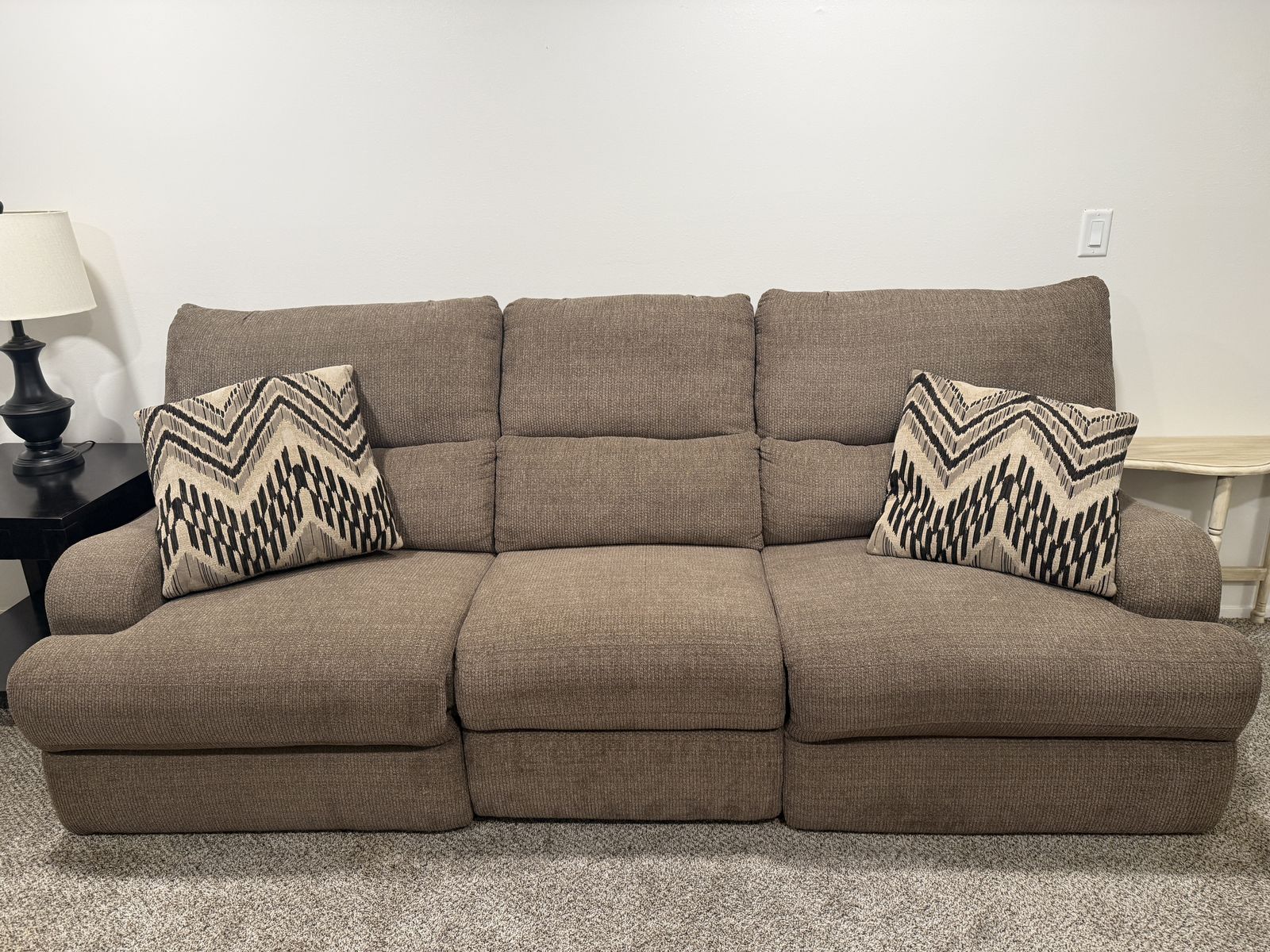 Brown power recliner couch