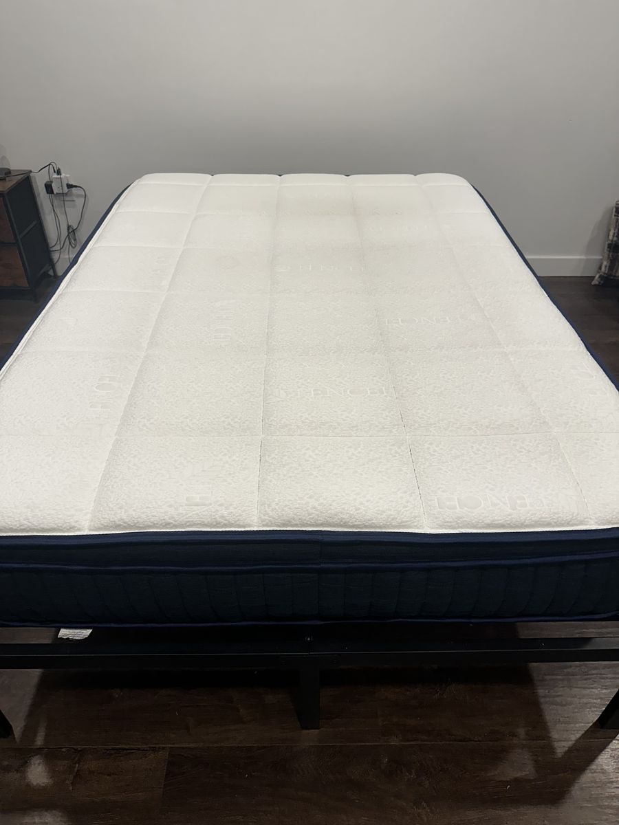 Full Mattress + Metal Bed Frame – Clean