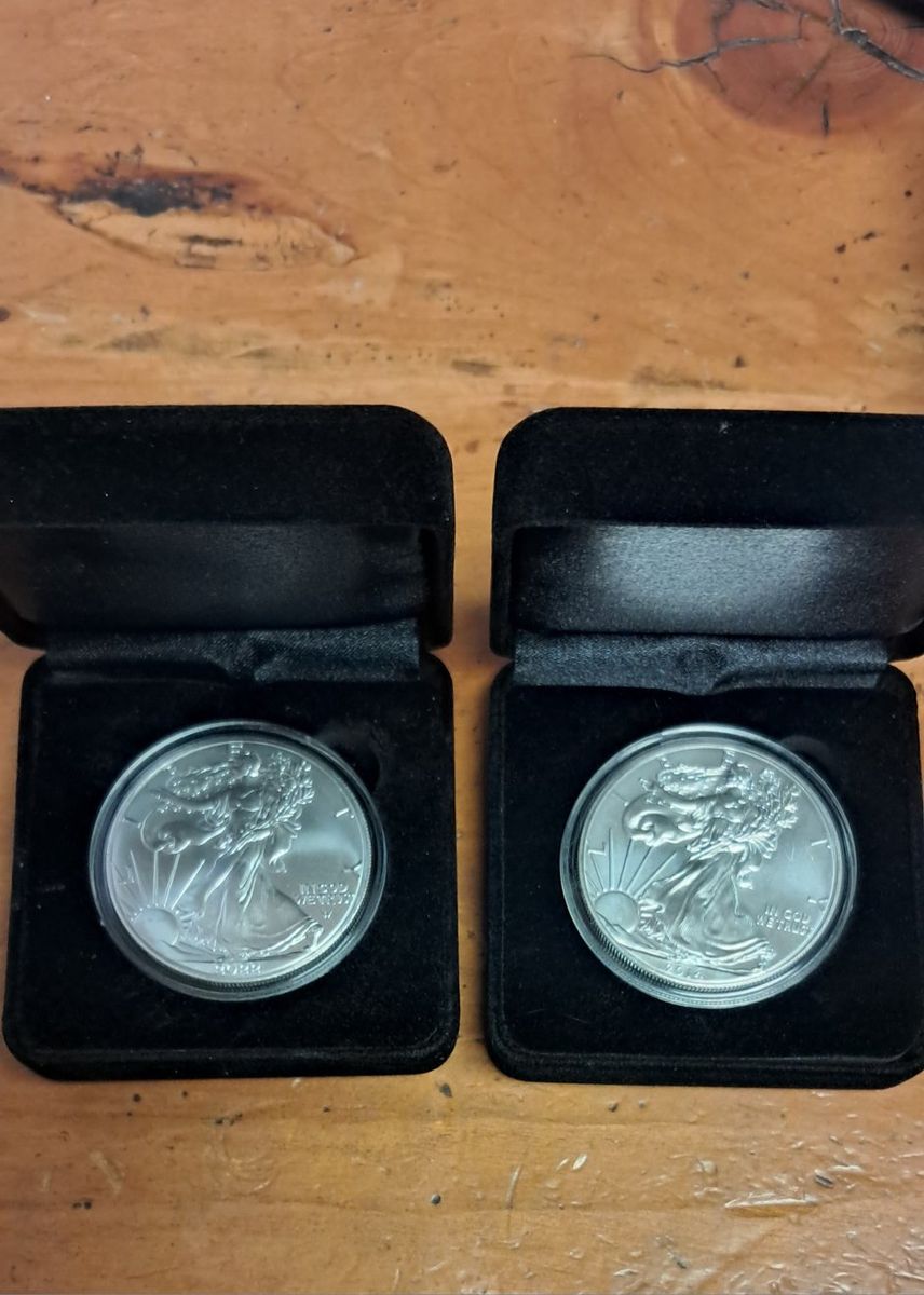 American Silver Eagles  in Display Cases