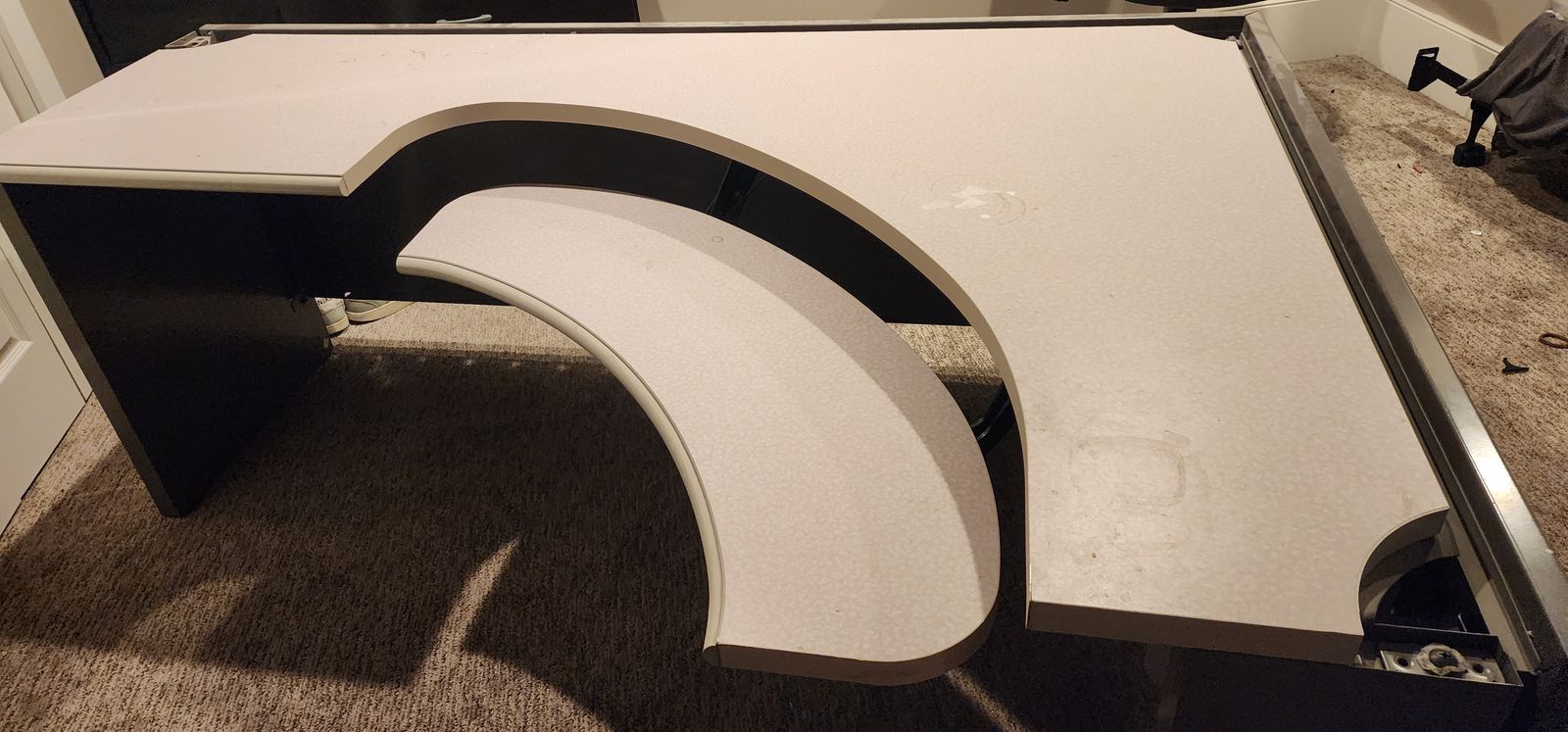 Large U-Shaped Office Desk - Grey/Black
