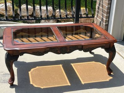 Gorgeous Coffee Table with Beveled Glass & Beading